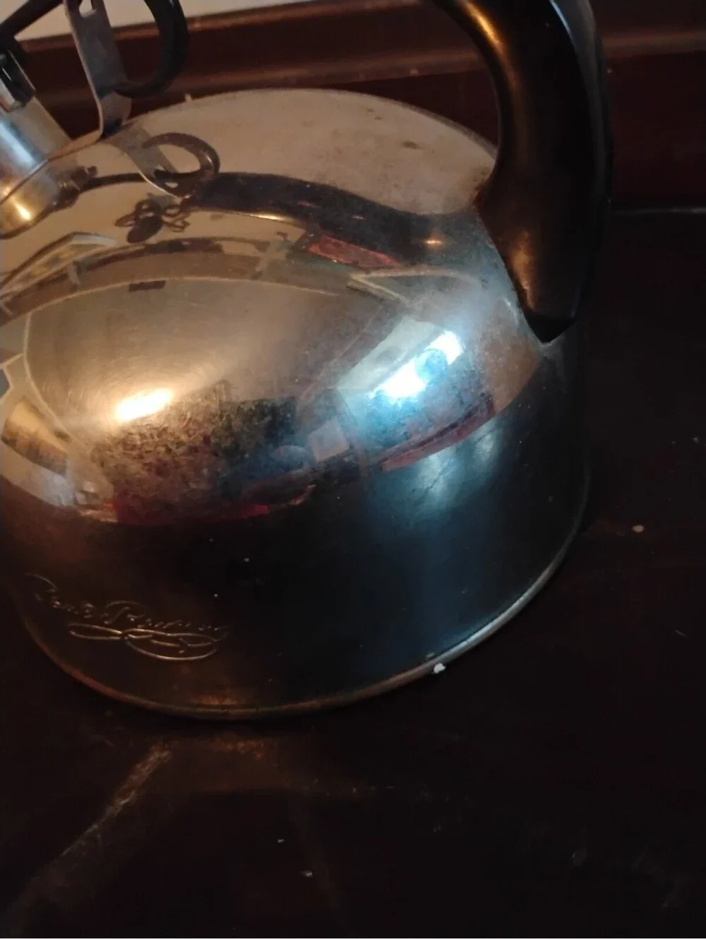 Vintage Paul Revere Ware Copper Bottom Whistling Tea Kettle Stainless Steel